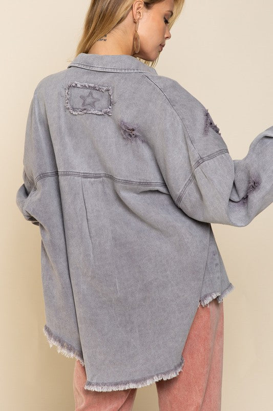 Ashley Distressed Oversized Jacket