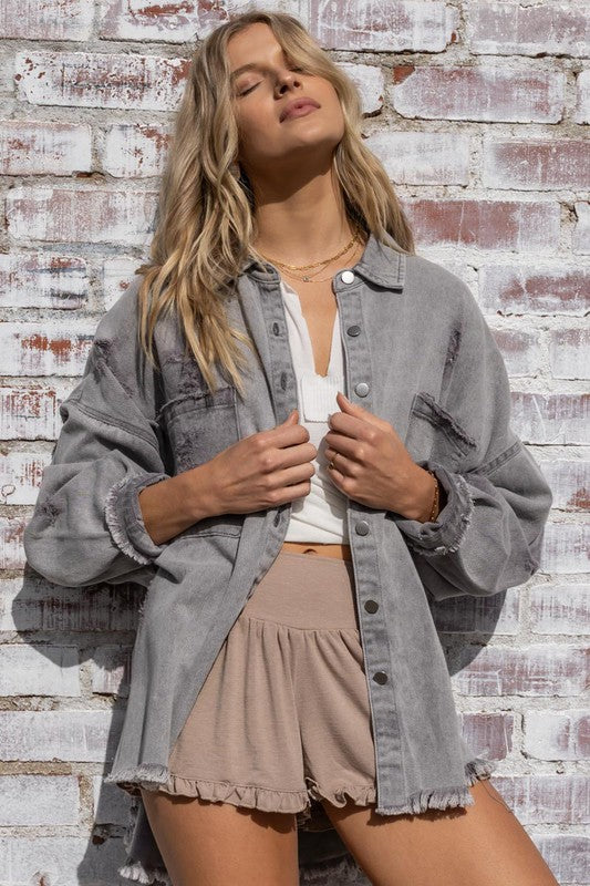 Ashley Distressed Oversized Jacket