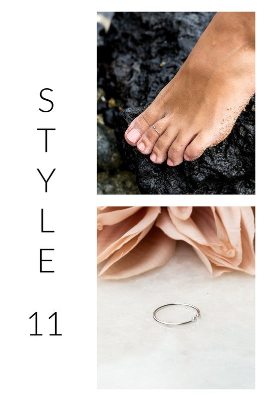 Sterling Silver Toe Rings (adjustable)