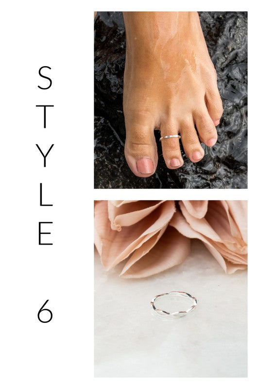 Sterling Silver Toe Rings (adjustable)