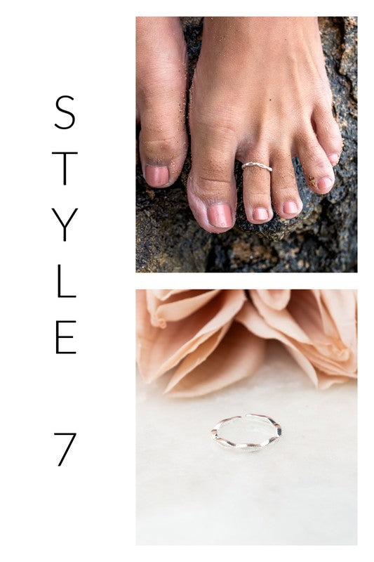 Sterling Silver Toe Rings (adjustable)