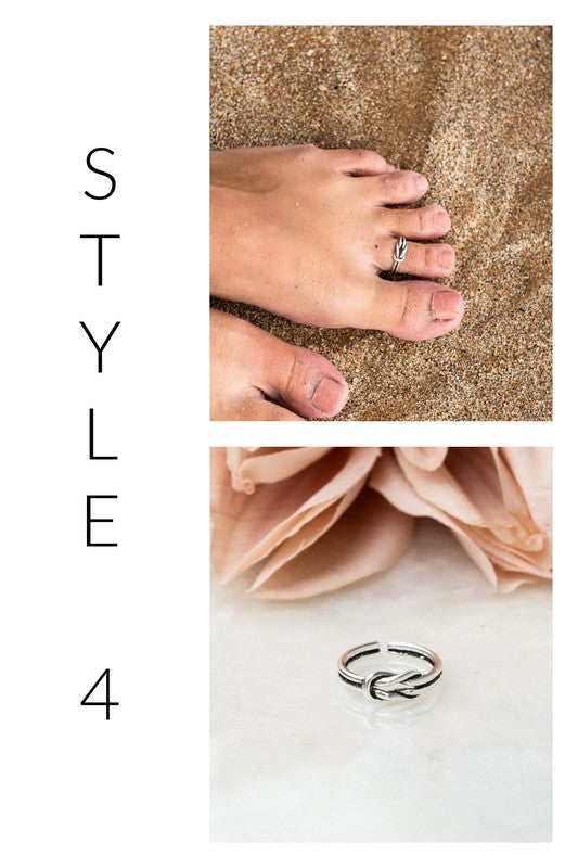 Sterling Silver Toe Rings (adjustable)