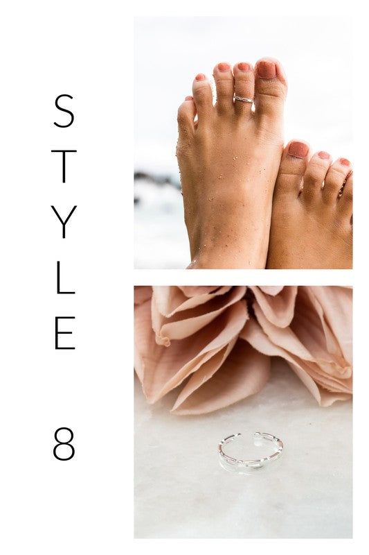 Sterling Silver Toe Rings (adjustable)