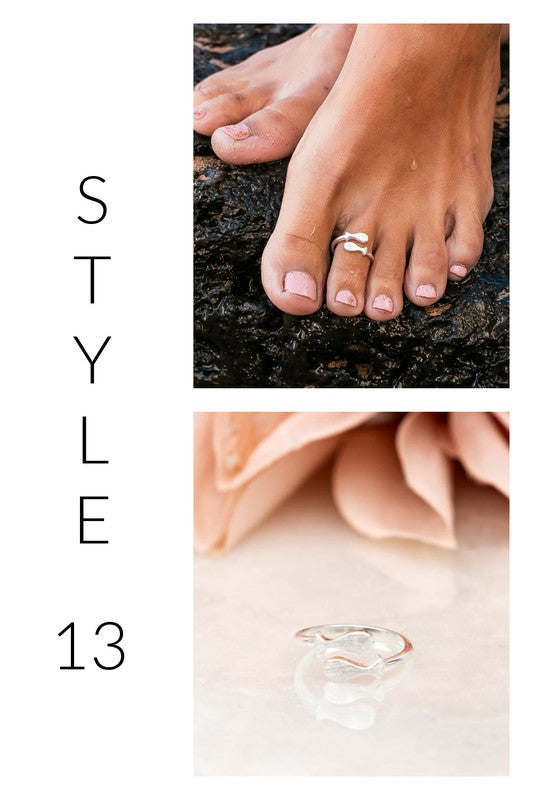 Sterling Silver Toe Rings (adjustable)