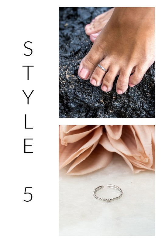 Sterling Silver Toe Rings (adjustable)