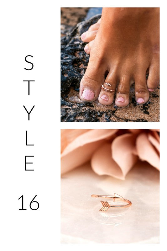 Sterling Silver Toe Rings (adjustable)