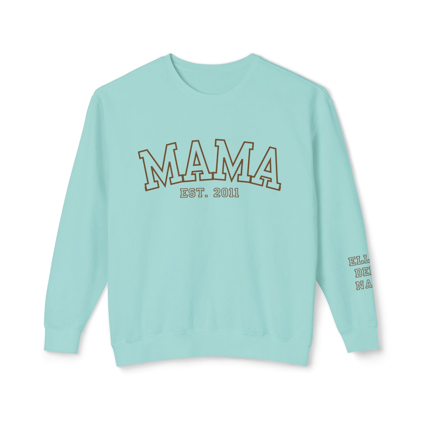 Custom MAMA Sweatshirt with kids name on Sleeve