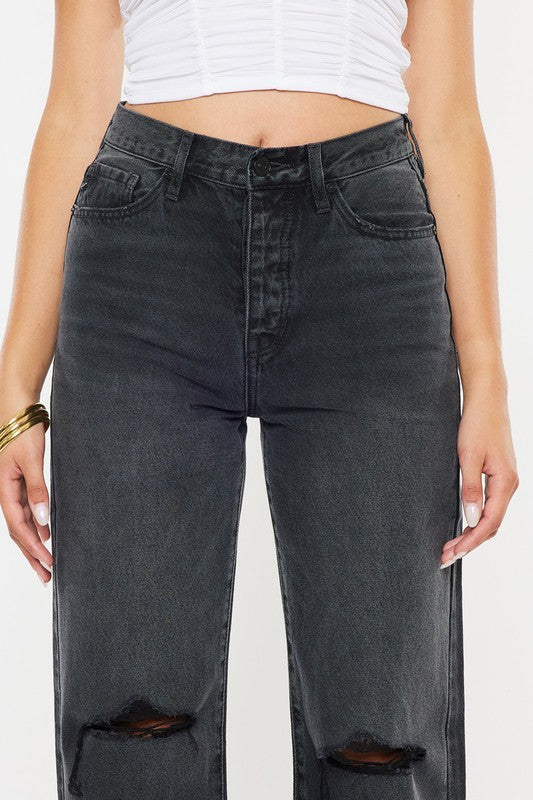 Black Wash Ultra High Rise 90's Flare Jeans KanCan