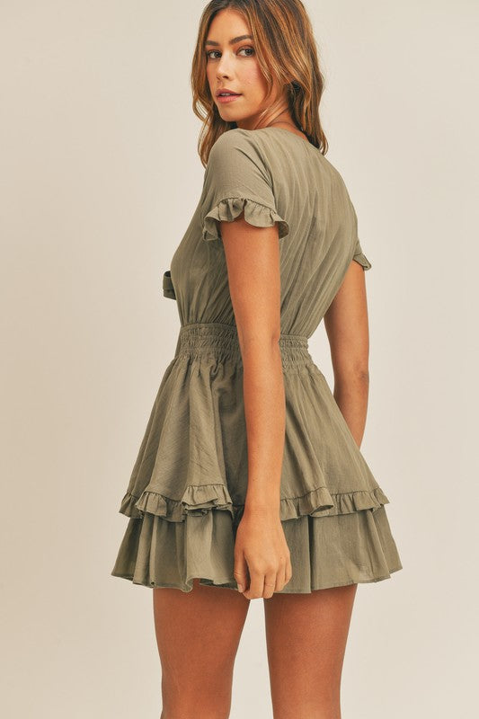 Twirl Me Ruffle Cut Out Dress