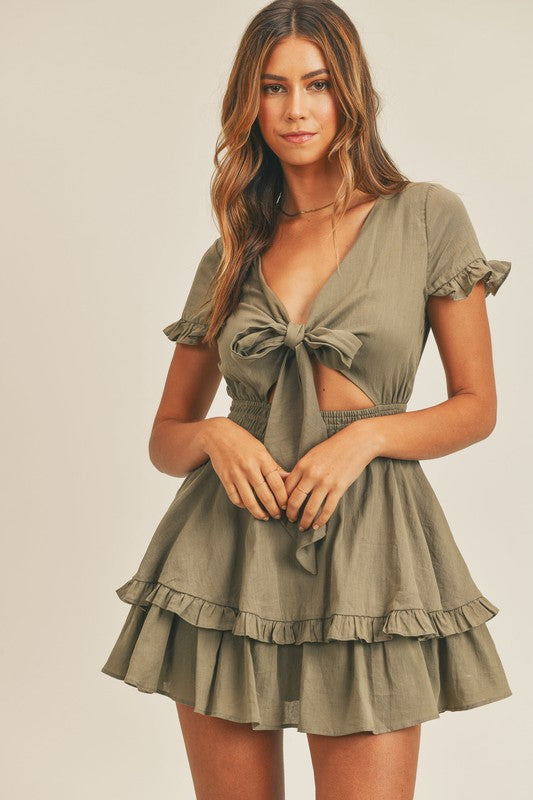 Twirl Me Ruffle Cut Out Dress