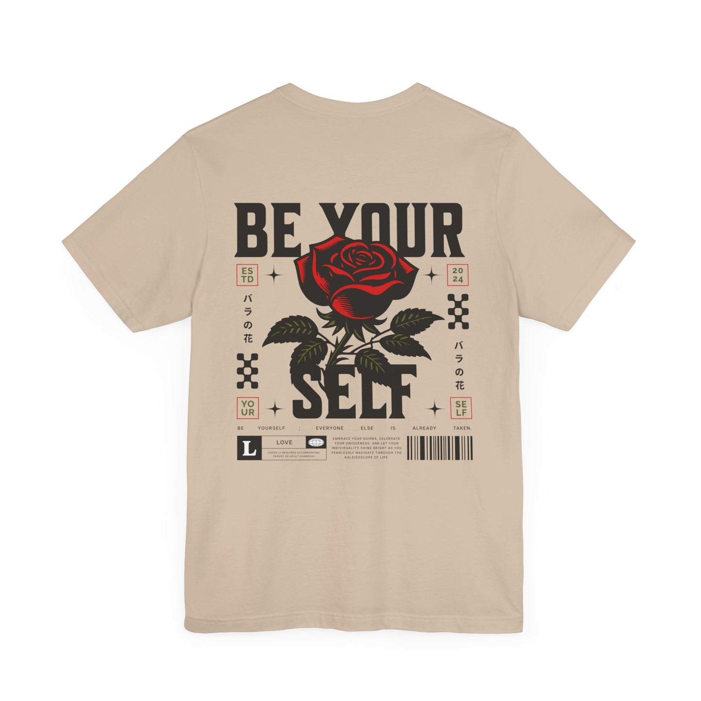 Be Yourself Short Sleeve Graphic Tee - Men and Woman - T-Shirt - Floral