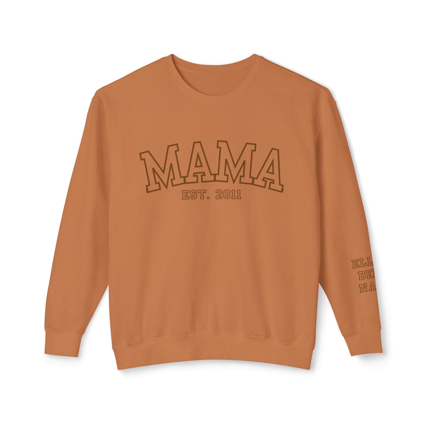 Custom MAMA Sweatshirt with kids name on Sleeve