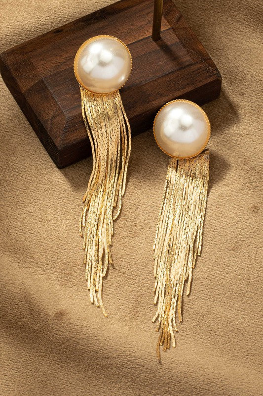 The Pearl Tassel Earrings