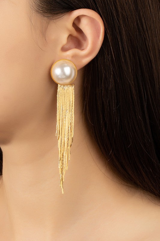 The Pearl Tassel Earrings