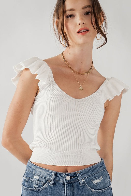 Ruffle Knit Top