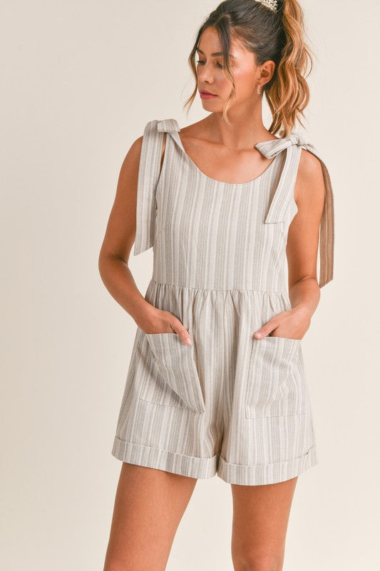 Bow Tie Stripe Romper