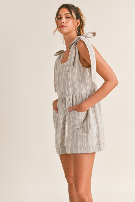 Bow Tie Stripe Romper