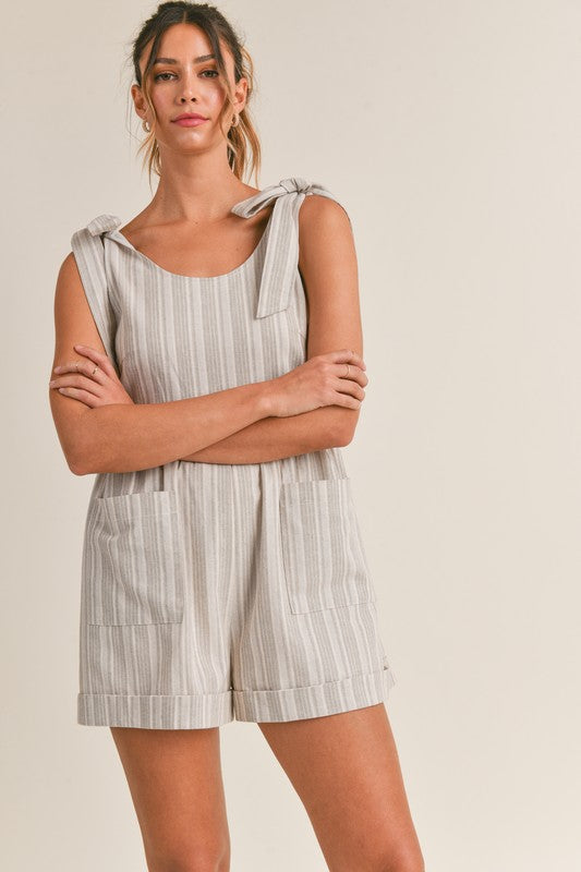 Bow Tie Stripe Romper