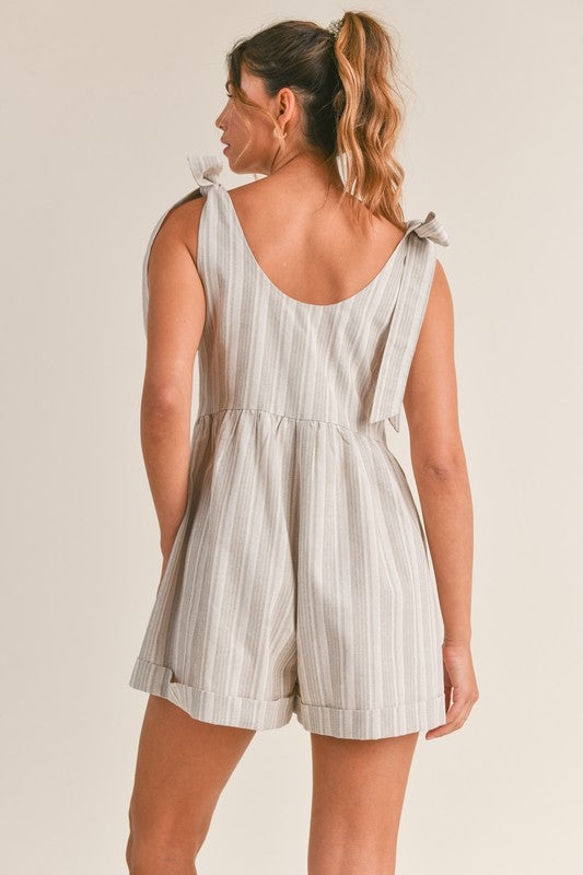 Bow Tie Stripe Romper