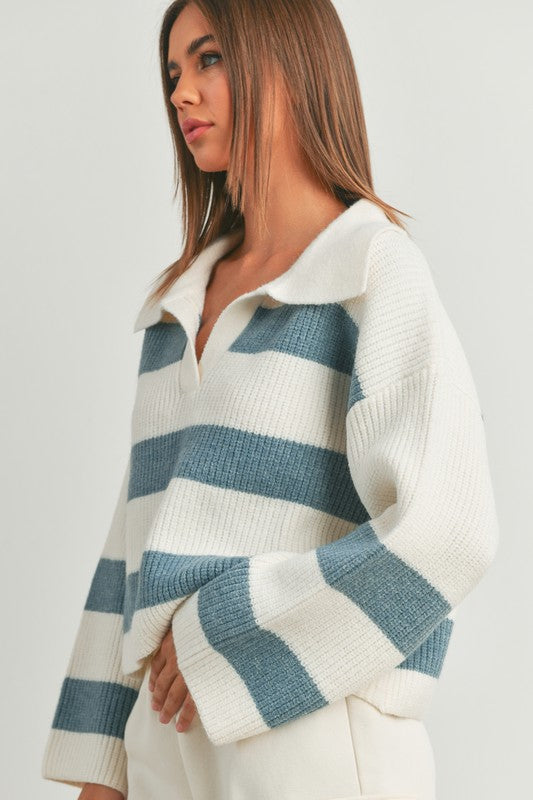 Preppy Striped Sweater