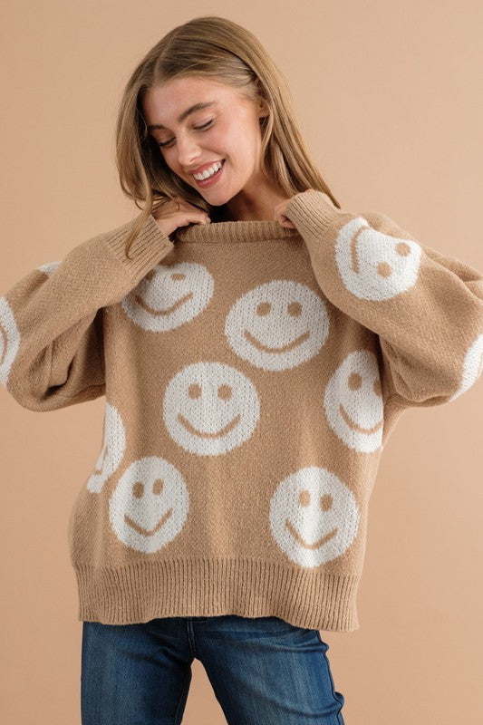 Always Smiling Khaki Sweater