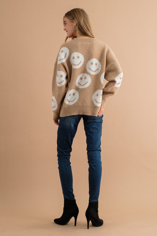 Always Smiling Khaki Sweater