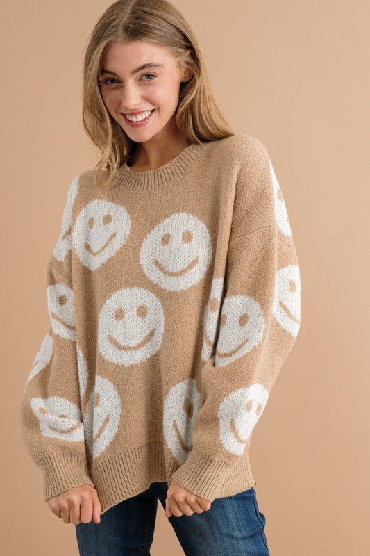 Always Smiling Khaki Sweater