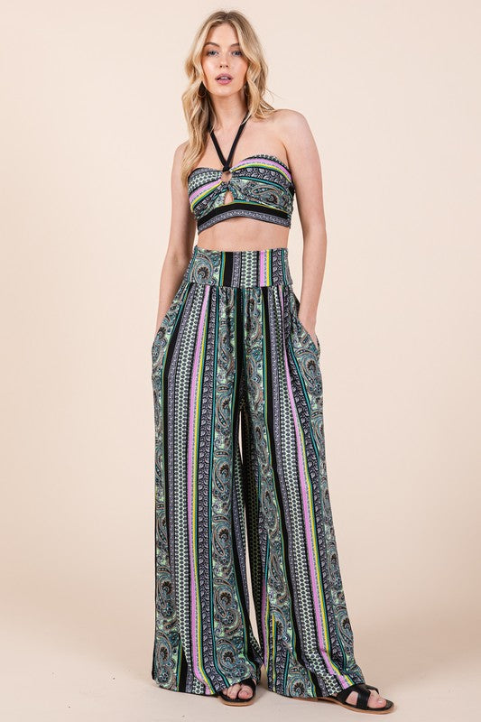 Jenny 2 Piece Halter Boho Set