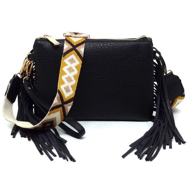 Aztec Guitar Strap Fringe Clutch