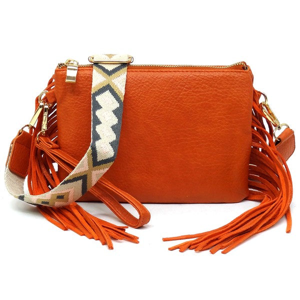 Aztec Guitar Strap Fringe Clutch