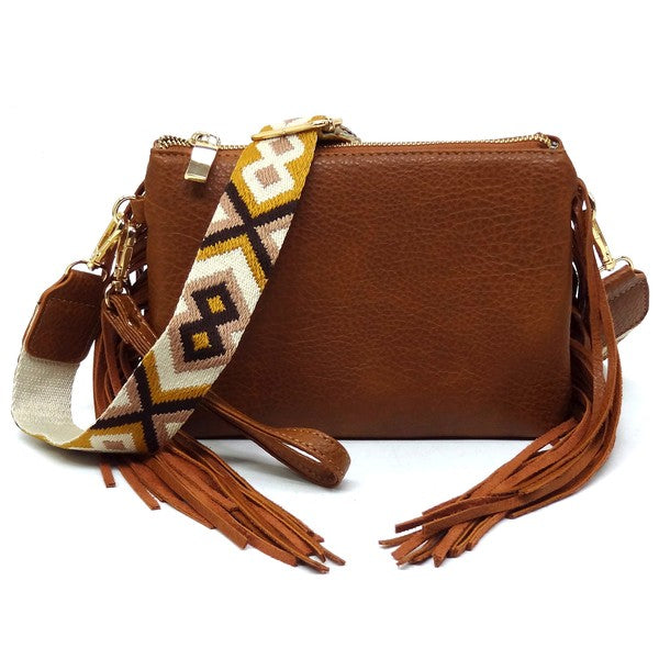 Aztec Guitar Strap Fringe Clutch