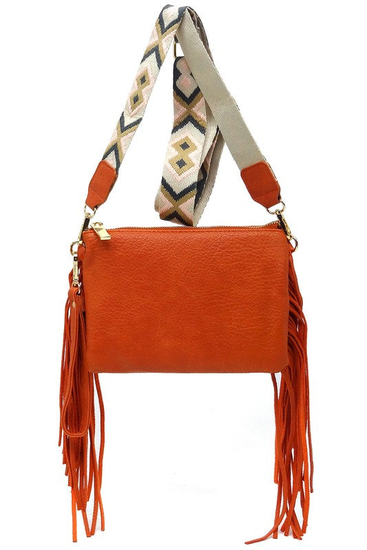 Aztec Guitar Strap Fringe Clutch