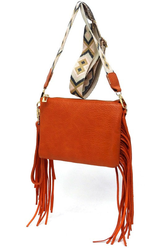 Aztec Guitar Strap Fringe Clutch