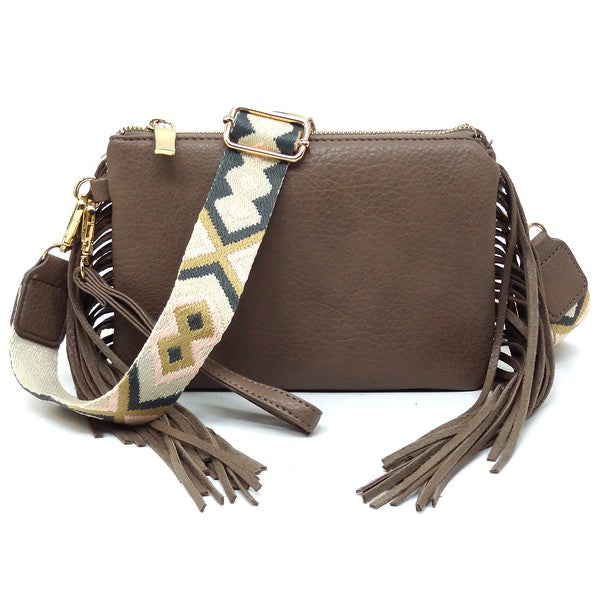 Aztec Guitar Strap Fringe Clutch