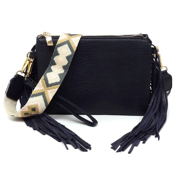 Aztec Guitar Strap Fringe Clutch