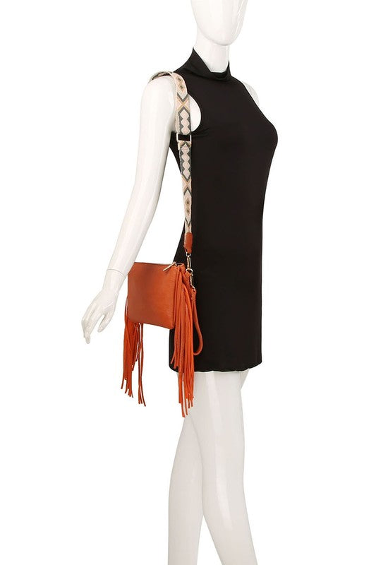 Aztec Guitar Strap Fringe Clutch