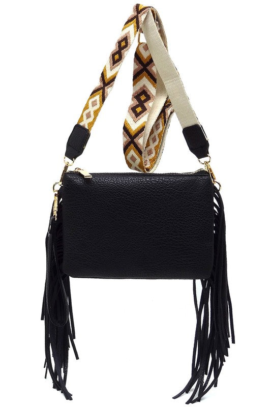 Aztec Guitar Strap Fringe Clutch