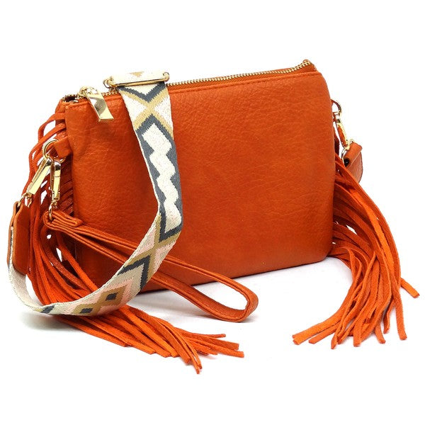 Aztec Guitar Strap Fringe Clutch