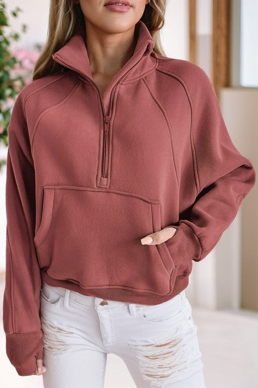 Ruby Ribbed Sweatshirt