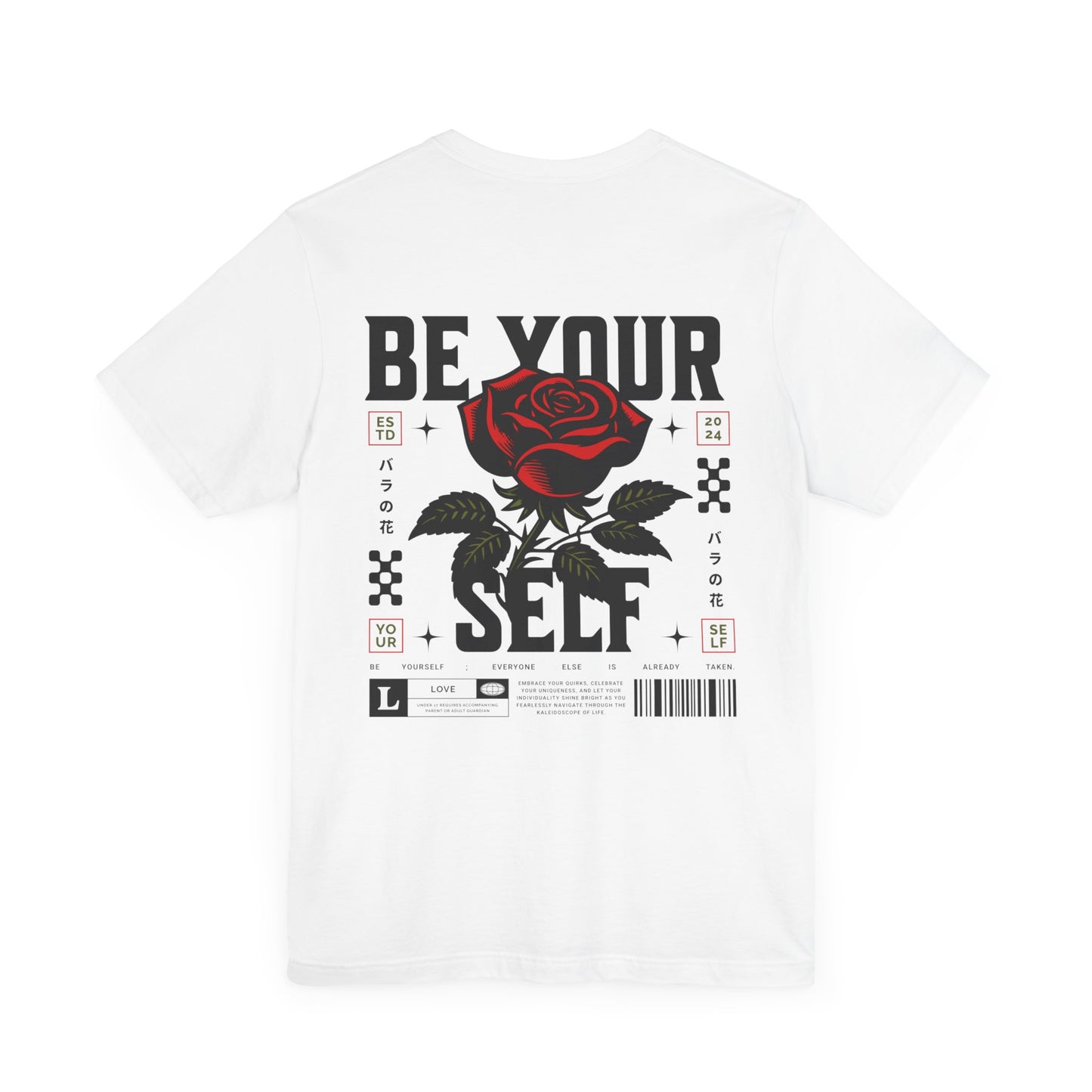 Be Yourself Short Sleeve Graphic Tee - Men and Woman - T-Shirt - Floral