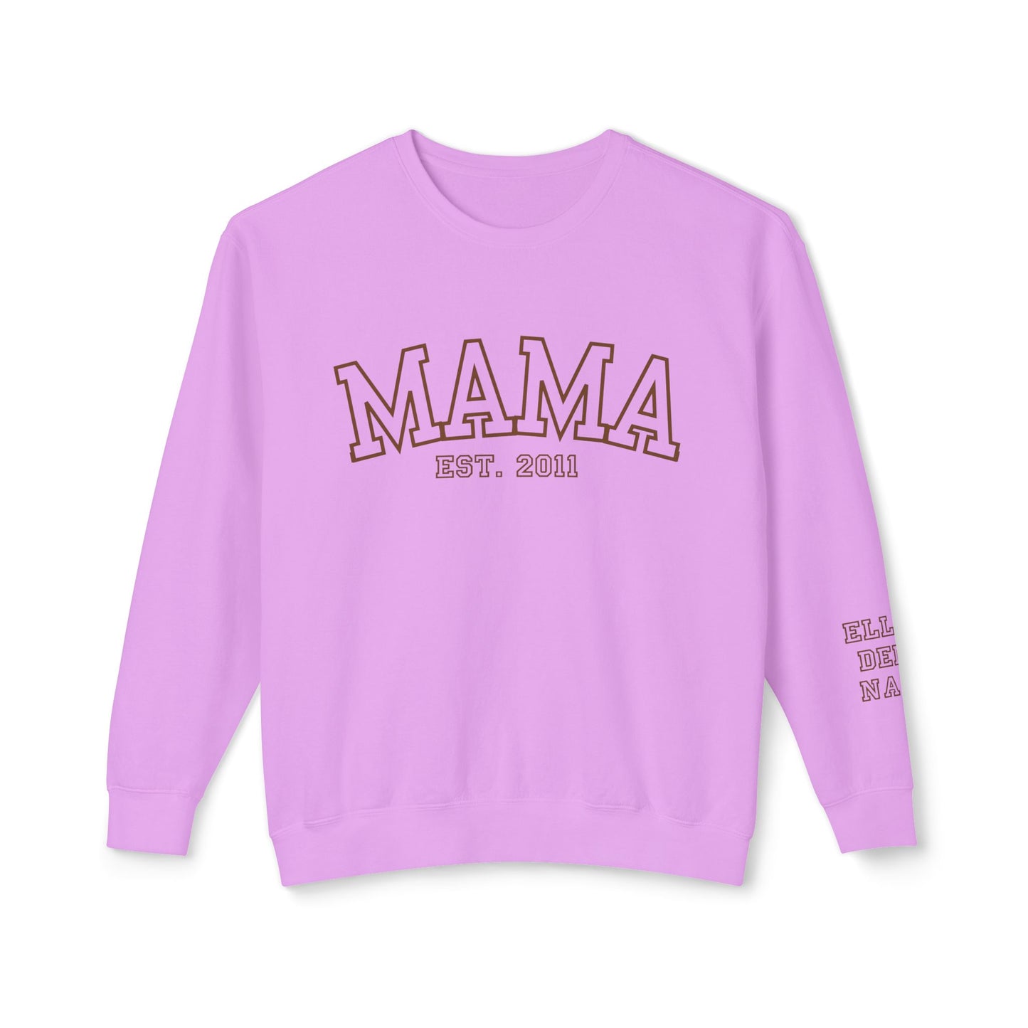 Custom MAMA Sweatshirt with kids name on Sleeve