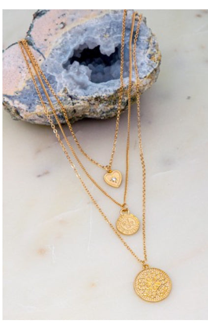 Coins and Hearts Tiered Necklace