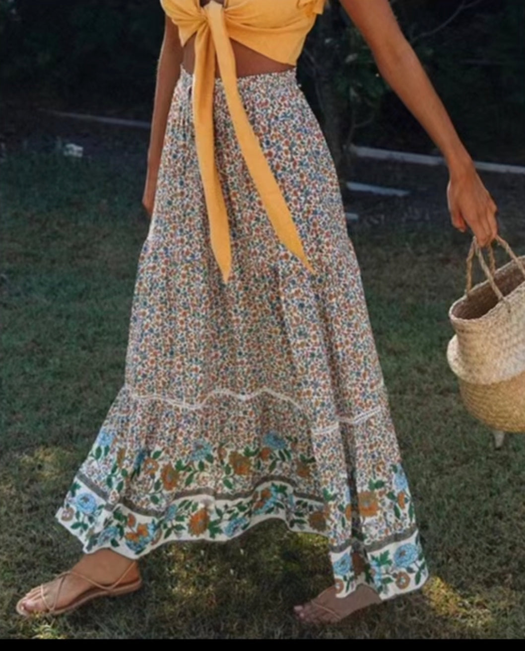 Boho Floral Skirt