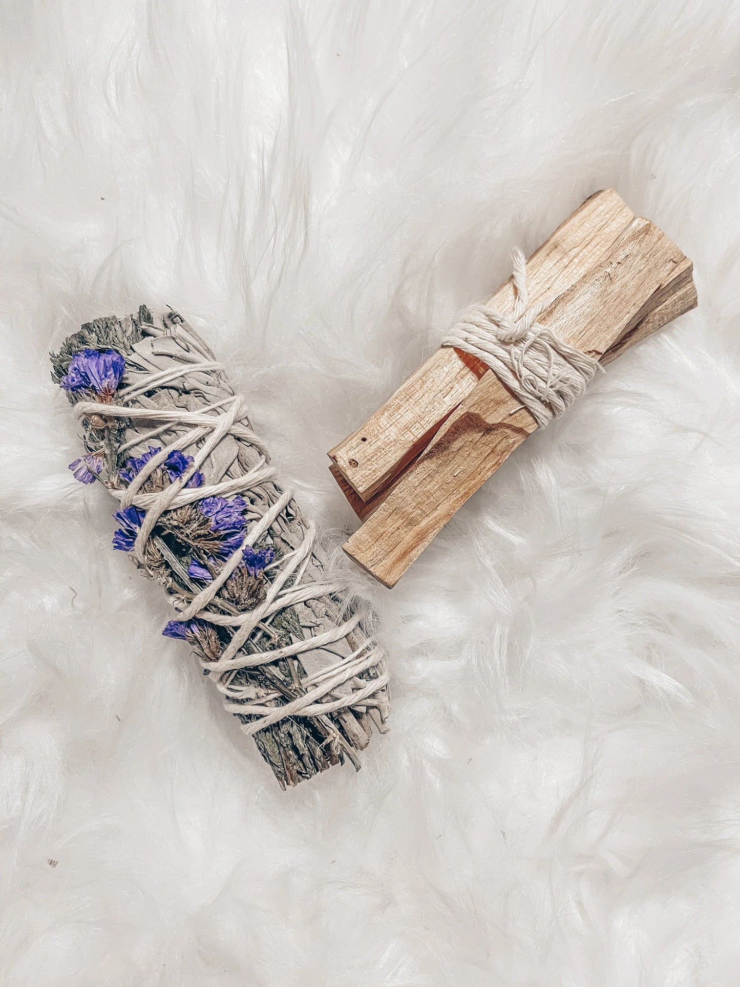 Sage Bundle with Palo Santo and wild flowers - Or Palo ONLY