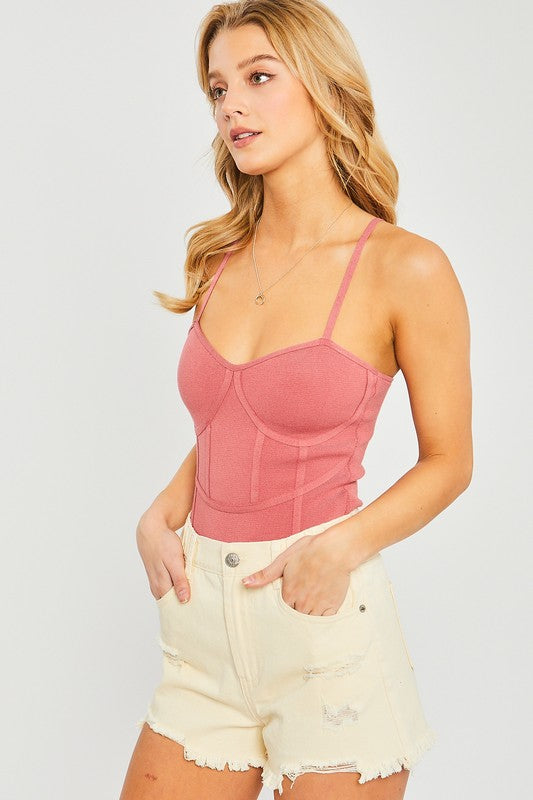 Pinky Corset bodysuit