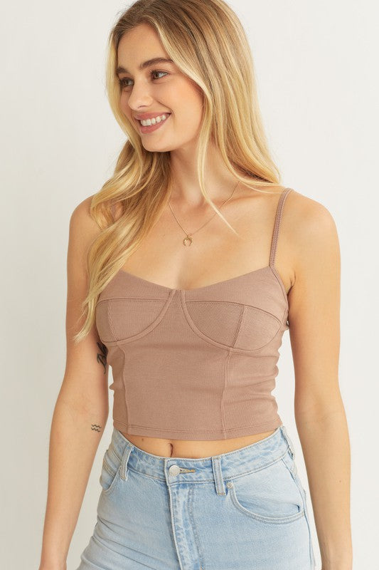 Knit Solid Camisole Crop Top