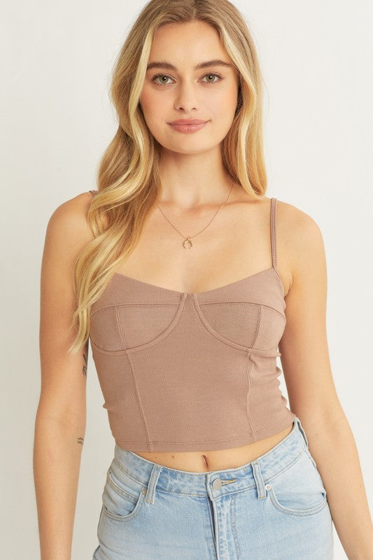 Knit Solid Camisole Crop Top