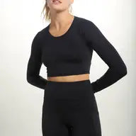 Newport Cutout Back Long-Sleeve Crop Top