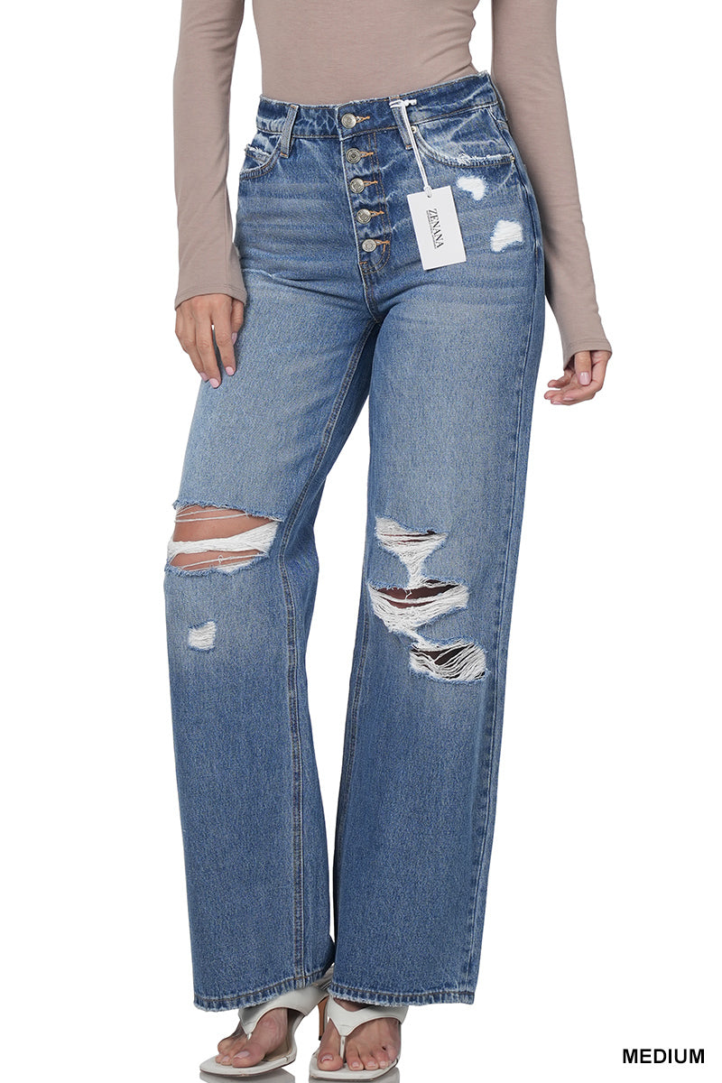 Stacy Super High Rise Wide Leg Denim