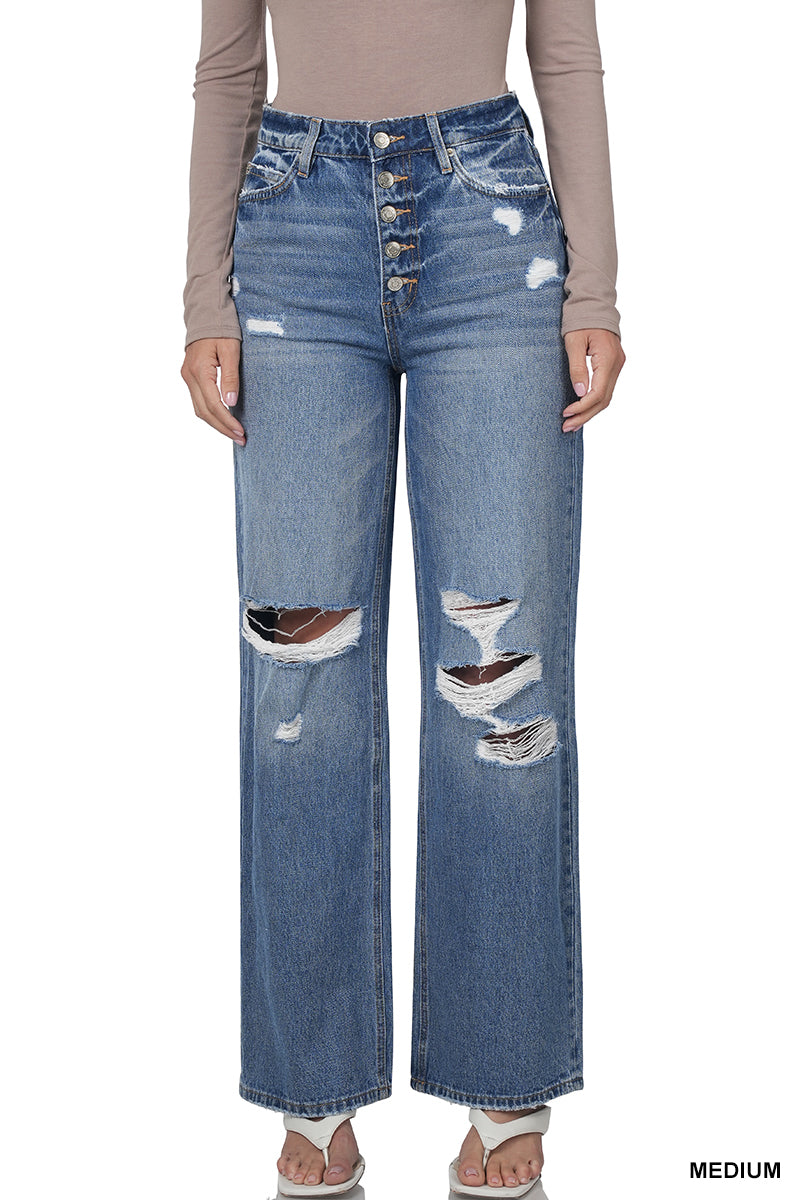 Stacy Super High Rise Wide Leg Denim